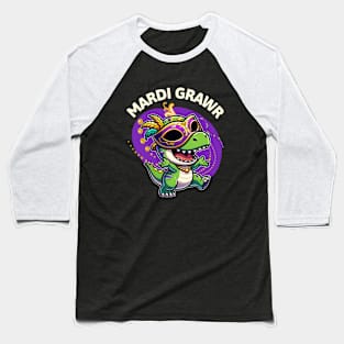 Mardi Grawr T-rex Baseball T-Shirt